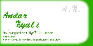 andor nyuli business card